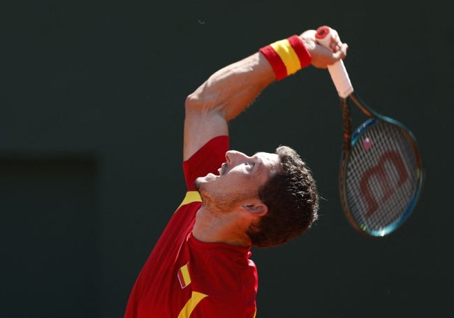 Pablo Carreño, en un servicio.